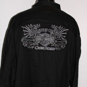 HARLEY DAVIDSON Mens 3XL XXXL Embroidered Long Sle